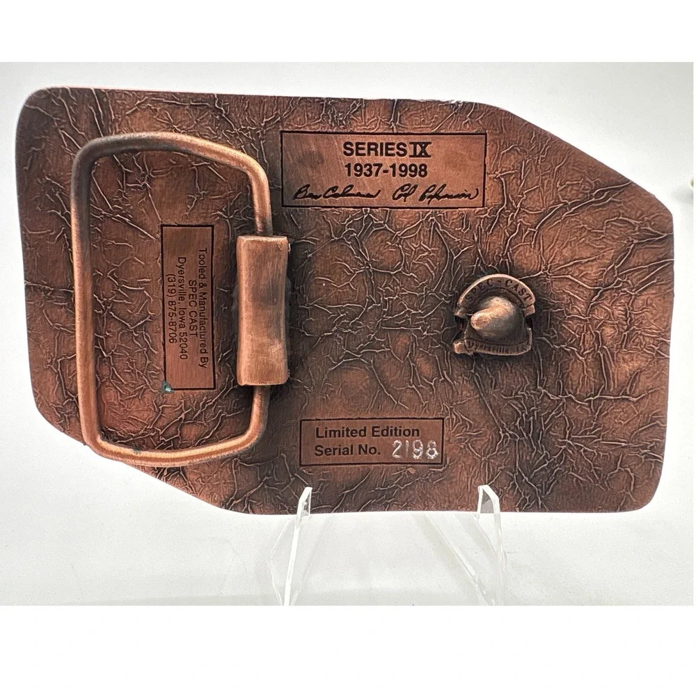 Tisco Tractor Implement Supply Co Belt Buckle 1998 Anniversary Copper Tone Metal